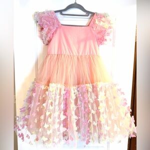 Lola Pink and Cream Butterfly Tulle Party Dress